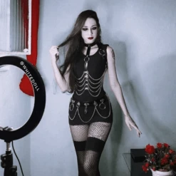 Hot Mess Body Chain Harness & Belt Set -Gothic Clothing Store wh1tedoll 2