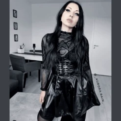 Gothic Leather Bondage High Waist -Gothic Clothing Store wh1tedoll 7